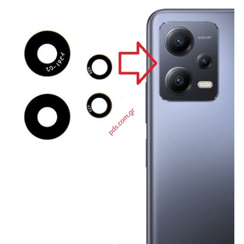 Σετ τζαμάκια πίσω κάμερας Xiaomi Redmi Note 12 5G (4 pcs) Bulk