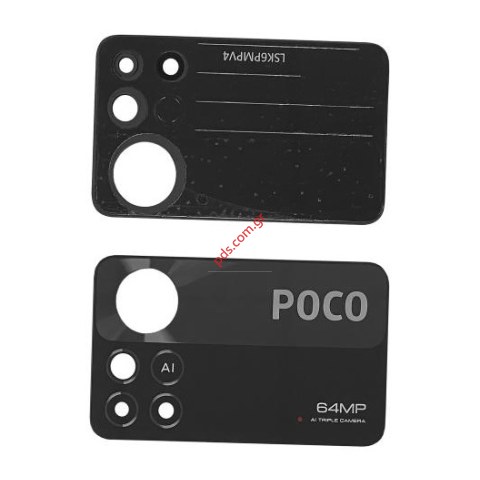 Back camera glass Xiaomi POCO M4 PRO 4G (2201117PG) 64MP NO/frame Black only glass Bulk