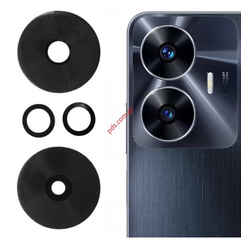 Τζαμάκια κάμερας Realme C55 (RMX3710) 2023 Black σε μαύρο χρώμα 
