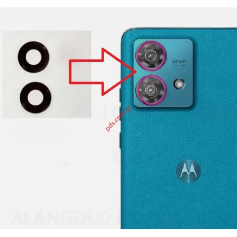 Τζαμάκια πίσω κάμερας Motorola Edge 40 NEO (XT2307) Black Back camera glass OEM σετ 2 pcs Blister