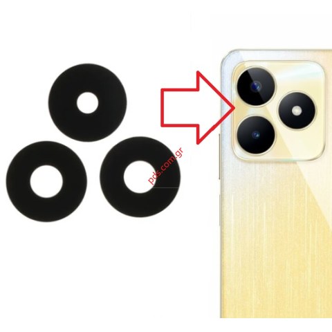 Τζαμάκια πίσω κάμερας Realme C53 (RMX3760) set 3 pcsback camera glass set 3 pcs Bulk