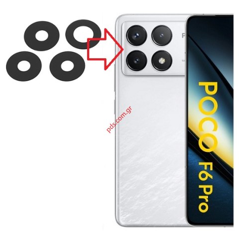 Τζαμάκια πίσω κάμερας Xiaomi POCO F6 PRO 5G (23113RKC6G) back camera glass set 4 pcs Bulk