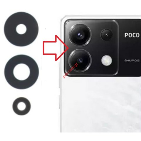 Back camera glass Xiaomi POCO X6 5G (23122PCD1G) glass set 3 pcs Bulk 