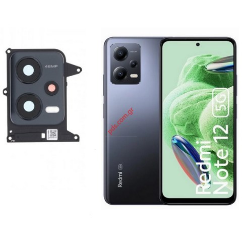 Back camera glass Xiaomi Note 12 5G Black with Frame Bulk