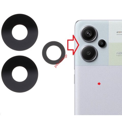 Τζαμάκια πίσω κάμερας Xiaomi Redmi Note 13 Pro PLUS 5G (23090RA98C) back camera glass set 3 pcs Bulk