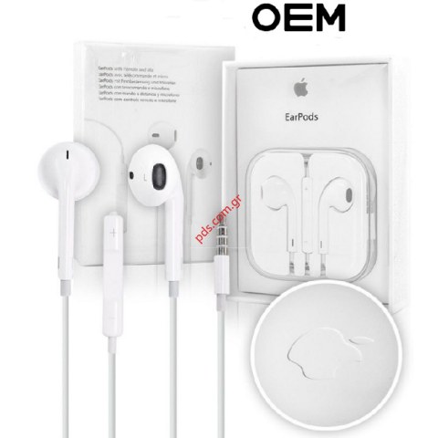 Ακουστικά στέρεο (OEM) EarPods MD827ZMA Retail Pack Box Headset με χειρισμό Remote και Microfone 