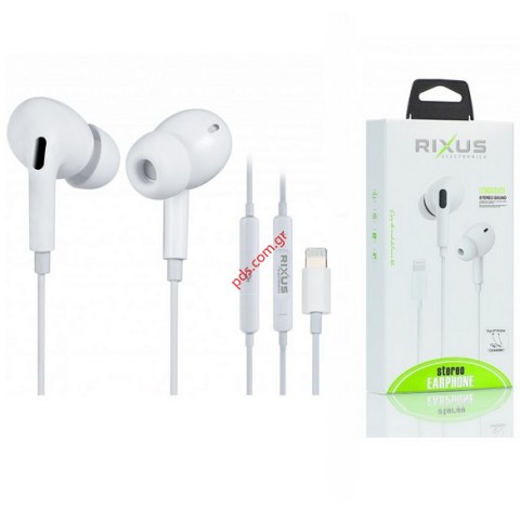Ακουστικά Stereo Rixus RX-HD-20A Lightning 8 Pin Earphone Pop up window White Box (ΕΞΑΝΤΛΗΘΗΚΑΝ)