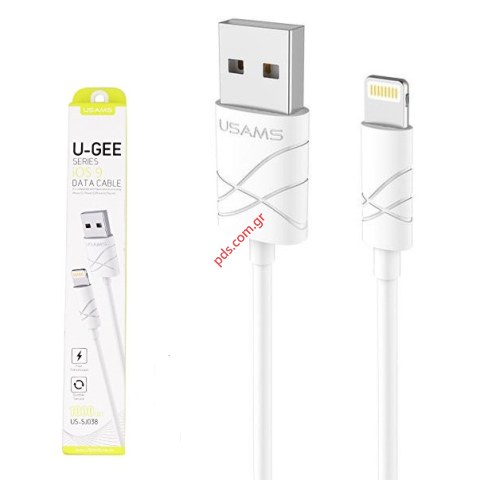 Καλώδιο USB Lightning USAMS SJ038 White iPhone 5 (8 pin) μεταφοράς δεδομένων Lighting σε microusb bulk