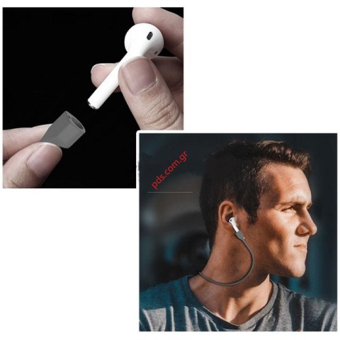Silicon Neck Strap Apple AirPods AhaStyle PT74 Magnetic Grey