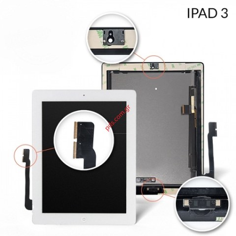 Complete set LCD iPAD 3 White (Display+Touch) Complete set LCD iPAD 3 White (Display+Touch)