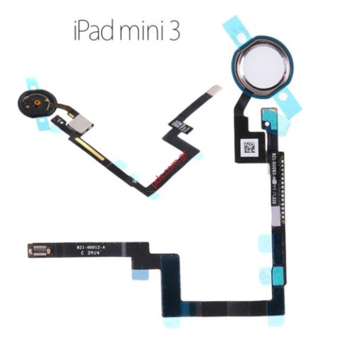 Ταινία Flex cable Home iPad Mini 3 White σε λευκό χρώμα with plastic cover button Ταινία Flex cable Home iPad Mini 3 White σε λευκό χρώμα with plastic cover button