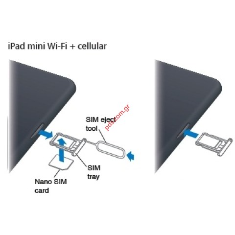 θυρίδα κάρτας Apple iPad Mini Nano White SIM card holder tray