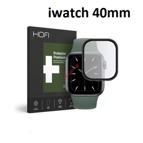 Προστατευτικό τζάμι Apple Watch Hofi Hybrid Series 4, Series 5, Series 6, Series SE (40mm) Tempered Glass 7H AntiCrash / AntiShock Black