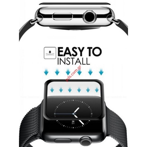 Προστατευτικό τζάμι Apple Watch Series 4 (40mm) Tempered FULL Glass 5D glass clear black