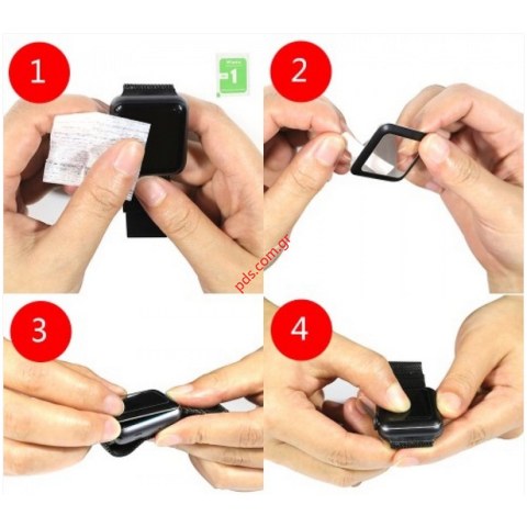 Προστατευτικό τζάμι Apple Watch Series 4 (40mm) Tempered FULL Glass 5D glass clear black