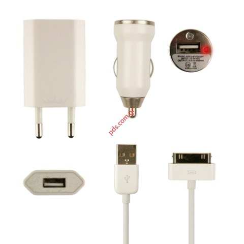 Φορτιστές σπιτιού και αυτοκινήτου Apple models iPhone 3G, 3GS, 4G με το καλώδιο usb