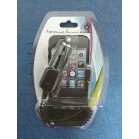Car charger Apple iPhone 5 Black New series 8 pin plug