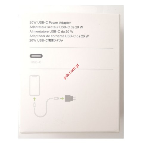 Power charger adaptor PAC-WH, USB Type-C, 20W White Box