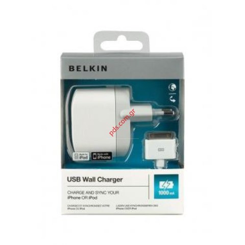 Γνήσιος φορτιστής ταξιδίου Belkin για Apple iPhone, iPad, iPod με σύνδεση 30-pin BLISTER