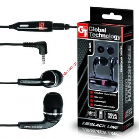 Ακουστικά κεφαλής 3.5mm iPhone 4, 3G, 3GS, 2G, iPod Black Blister