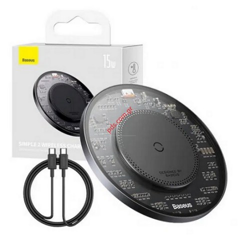 Επαγωγικός φορτιστής Baseus BS-W530 15W Black induction charger + USB C cable / USB C 24W 1m Μαύρο Box