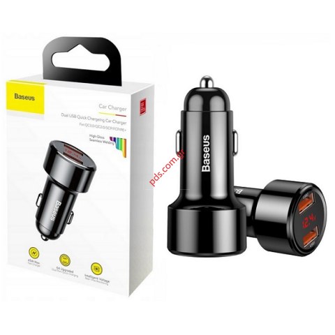 Φορτιστής αυτοκινήτου Baseus 45W DUAL USB 2 port Black Box
