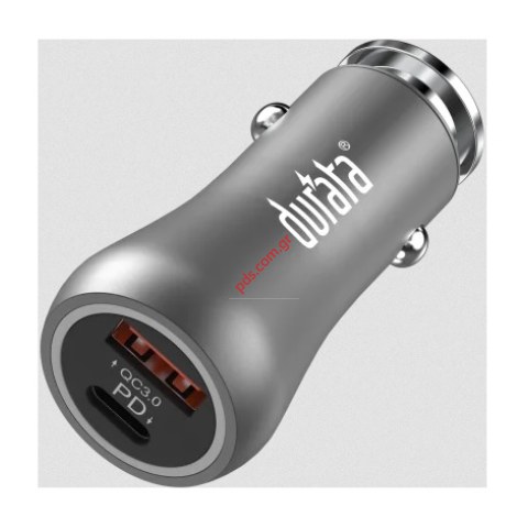 Φορτιστής αυτοκινήτου Durata 38W USB 2 PORT QC3/PD Car Charger Black Box