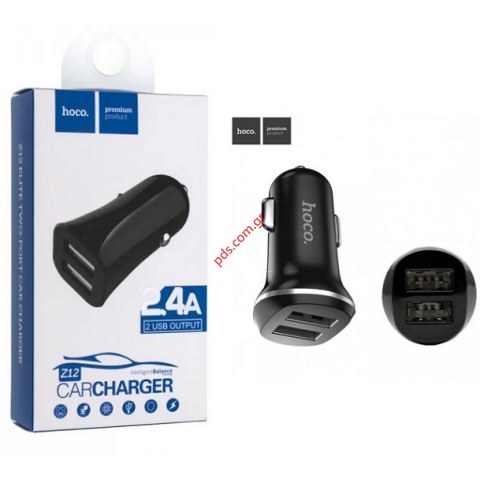 Φορτιστής αυτοκινήτου HOCO Z12 5V/2x2.4A Black BOX