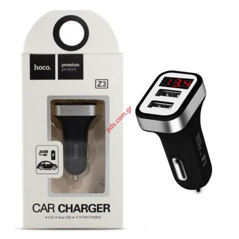 Φορτιστής αυτοκινήτου HOCO Z3 5V/2x3.1A Black σε μαύρο χρώμα BOX
