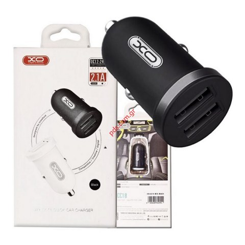 Φορτιστής αυτοκινήτου USB XO CC18 12V 2XUSB 2.1A Black BOX