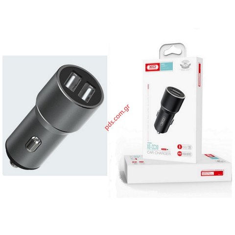 Φορτιστής αυτοκινήτου XO CC30 Metal 12V Grey 2XUSB 2.4A BOX