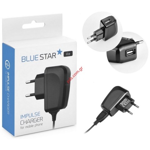 Φορτιστής σπιτιού σετ BS 220V/2A MicroUSB Type B Black με ξεχωριστό καλώδιο cable