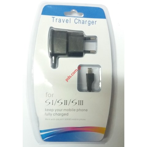 Συμβατός φορτιστής σπιτιού Microusb TPS-S1A Long jack Black Blister για ολα τα μοντέλα με φις  Συμβατός φορτιστής σπιτιού Microusb TPS-S1A Long jack Black Blister για ολα τα μοντέλα με φις