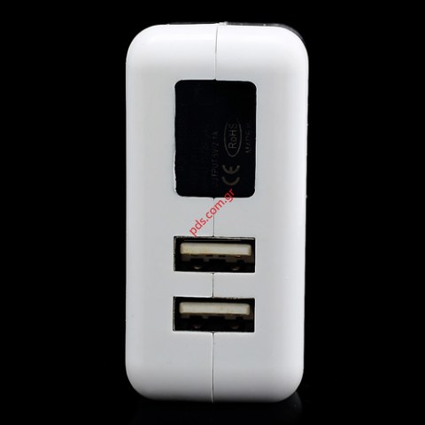 Επιτοίχιος φορτιστής Dual USB 2 Port 5V/2.1A Box για iPad iPhone iPod Samsung 