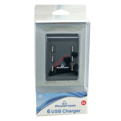 Επιτοίχιος φορτιστής PT-206 Multi 6 port USB Powertech for iPad iPhone iPod Samsung HTC LG Sony 