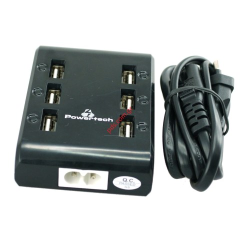 Wall Charger Adapter PT-206 Multi 6 port USB Powertech for iPad iPhone iPod Samsung HTC LG Sony  Wall Charger Adapter PT-206 Multi 6 port USB Powertech for iPad iPhone iPod Samsung HTC LG Sony