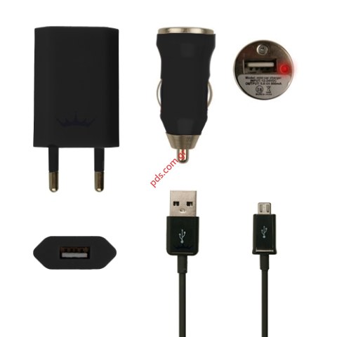 Φορτιστές σετ 3 σε 1 για ολα τα κινητά με βύσμα Microusb