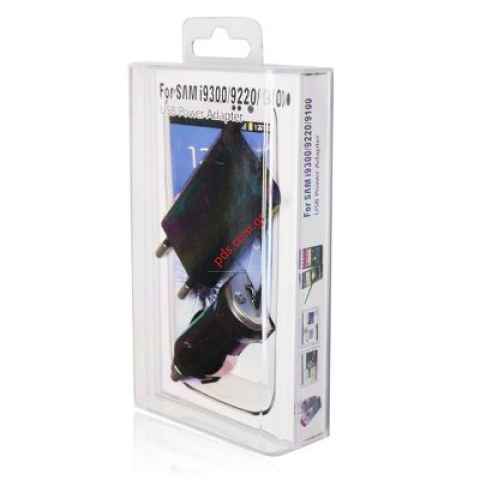 Travel charger set 3 in 1 Microusb in box set black color Travel charger set 3 in 1 Microusb in box set black color