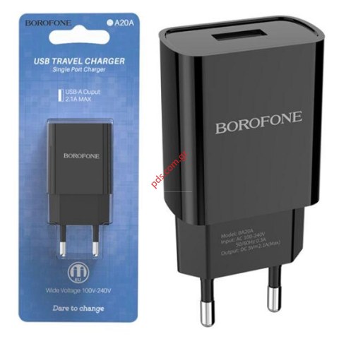 Charger BOROFONE BA20A 2,1A MicroUSB Type B Black 1 USB Port Blister Charger BOROFONE BA20A 2,1A MicroUSB Type B Black 1 USB Port Blister