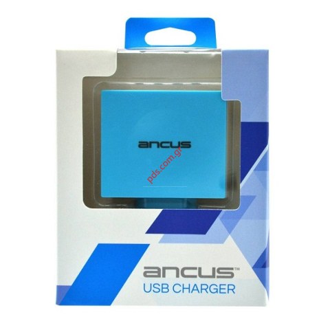 Φορτιστής Ταξιδίου Ancus Multi Charger 4 Usb 4.2A Λευκό Μπλέ με 4 θέσεις χωριστά 