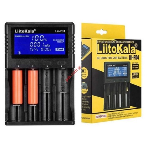 Φορτιστής LIITOKALA LII-PD4 για μπαταρίες NiMH/CD, Li-Ion, IMR, 4 slots Box Φορτιστής LIITOKALA LII-PD4 για μπαταρίες NiMH/CD, Li-Ion, IMR, 4 slots Box