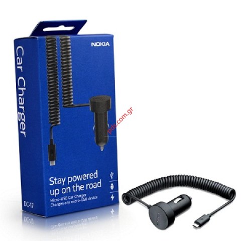 Γνήσιος φορτιστής Αυτοκινήτου Nokia DC-17 Blister με υποδοχή micro USB B Connector  Γνήσιος φορτιστής Αυτοκινήτου Nokia DC-17 Blister με υποδοχή micro USB B Connector