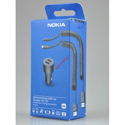 Γνήσιος φορτιστής αυτοκινήτου Nokia DC-20 Car 12 Volt Micro USB + 2.5mm (BLISTER) ΕΞΑΝΤΛΗΘΗΚΑΝ Γνήσιος φορτιστής αυτοκινήτου Nokia DC-20 Car 12 Volt Micro USB + 2.5mm (BLISTER) ΕΞΑΝΤΛΗΘΗΚΑΝ