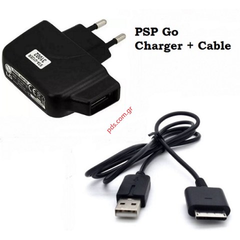 Φορτιστής σετ για SONY PSP GO N1000 με καλώδιο σε μαύρο χρώμα Bulk
