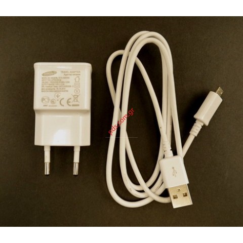 Travel charger set (OEM) Samsung ETA-U90EWE USB with Micro USB White (BULK).
