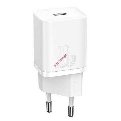 Φορτιστής ταξιδιού Baseus 1 Port CCSUP-B02 Super-Si Type-c White 20W.