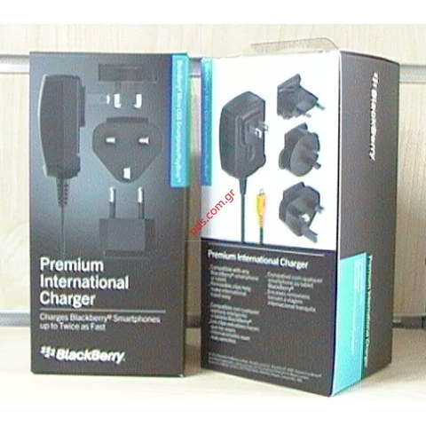 Γνήσιος φορτιστής BlackBerry microUSB 220V/2A Premium Travel Charger (EU Blister)