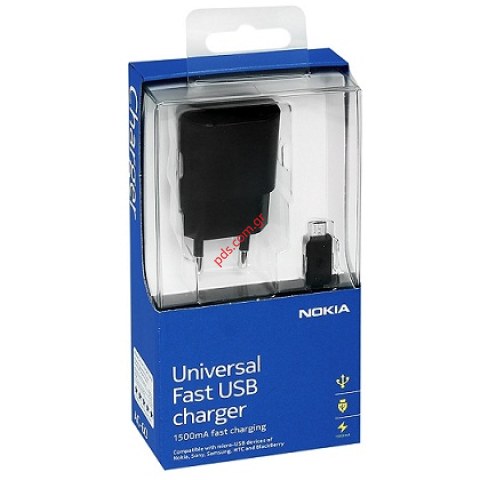 Γνήσιος φορτιστής Nokia MicroUSB AC-60E Blister (Fast microUSB σε USB).