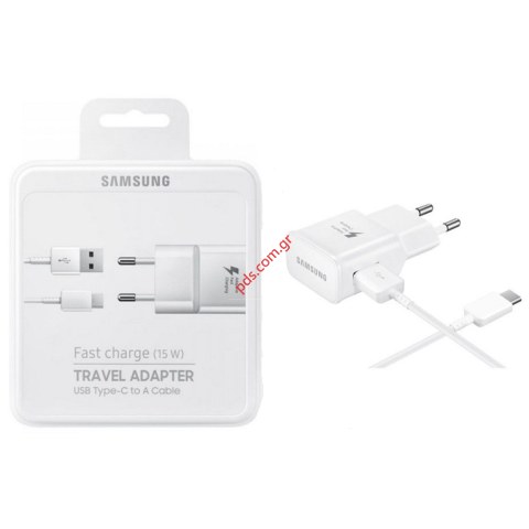 Γνήσιος φορτιστής σετ Type C Samsung EP-TA20EWE + EP-DN930CWE White (EU Retail Blister) 15W με καλώδιο σε λευκό χρώμα