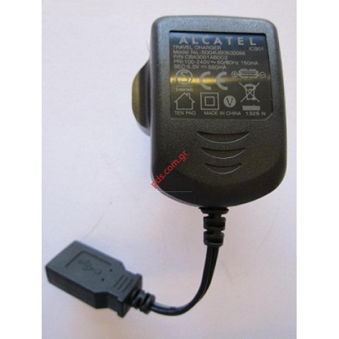 Γνήσιος φορτιστής σπιτιού Alcatel (UK 3 PIN) CBA3001ABOC2 BULK
